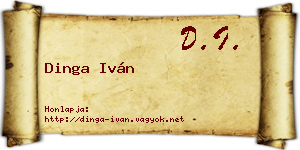 Dinga Iván névjegykártya